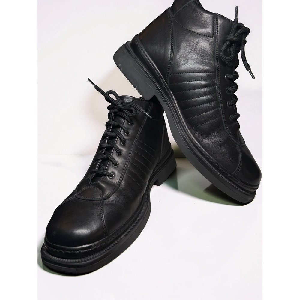 Roberto Botticelli Men's Sz 9 EU 43 Black Leather Italian LaceUp Boot Style 3559